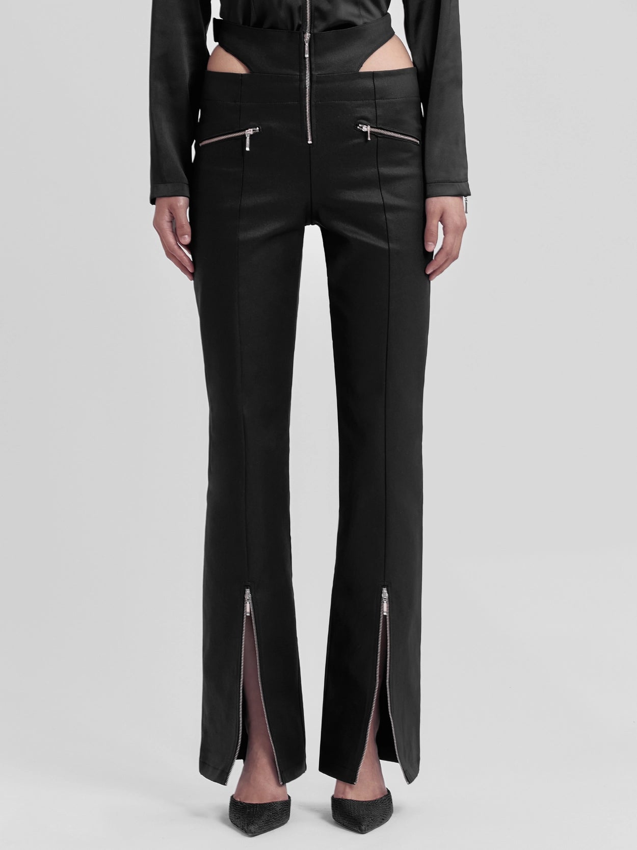 fanyoung-fw-25-zipslit-cutout-bootcut-pant-black-s