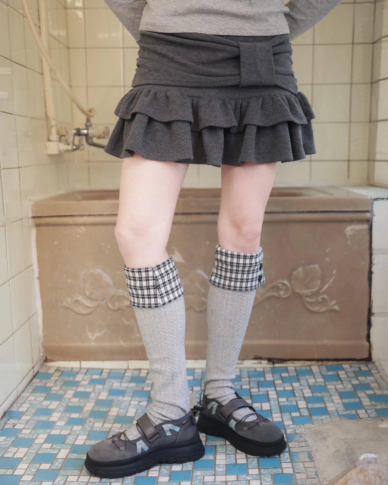 fazed-fw-25-ribbon-shirring-knit-skirt-gray-gray-s