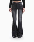 [SYNERJYN] 102 CAT WASHING MID-RISE JEANS BLACK