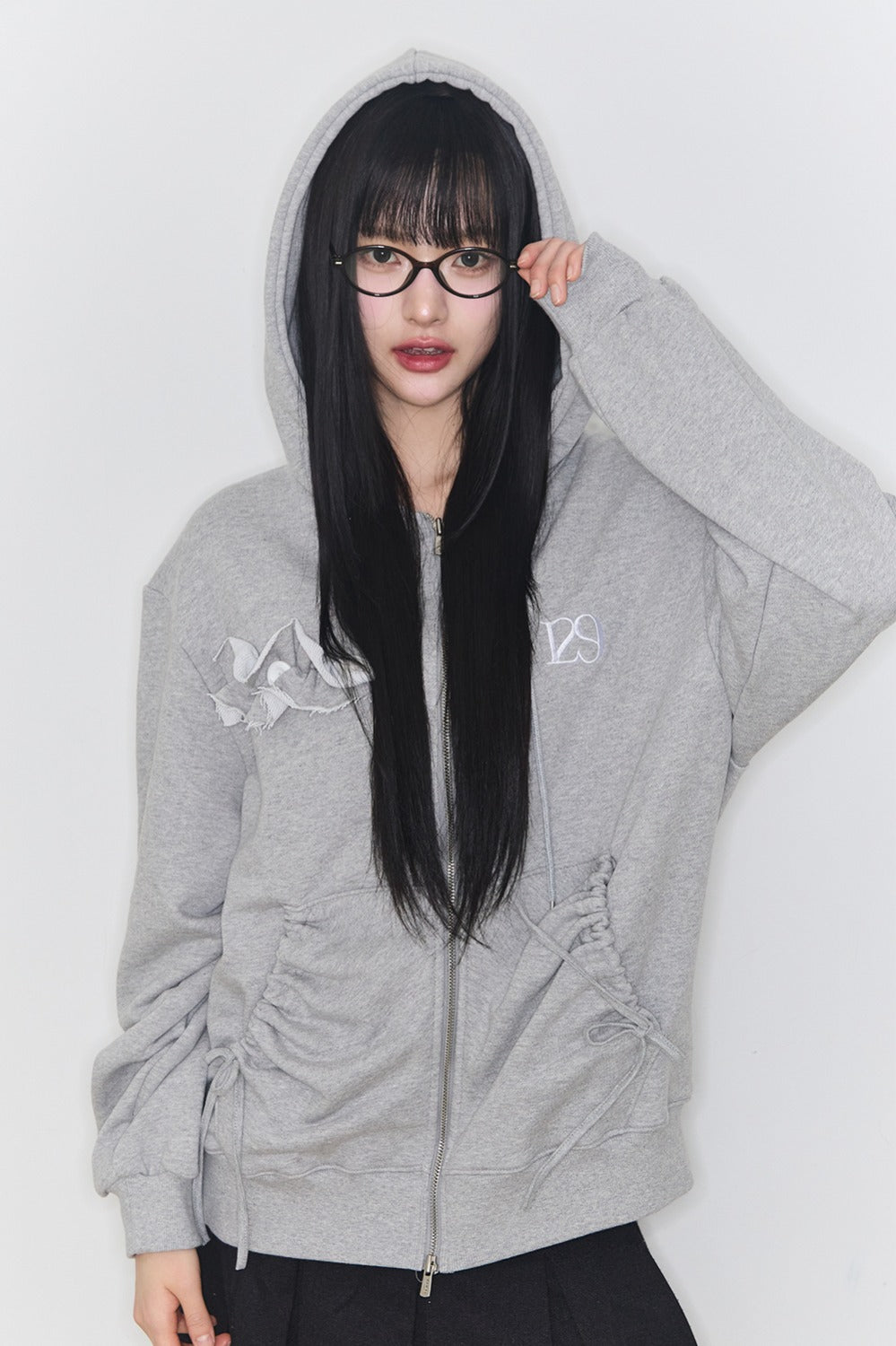 illigo-ss-26-pure-frill-hooded-zip-up-melange-melange-s