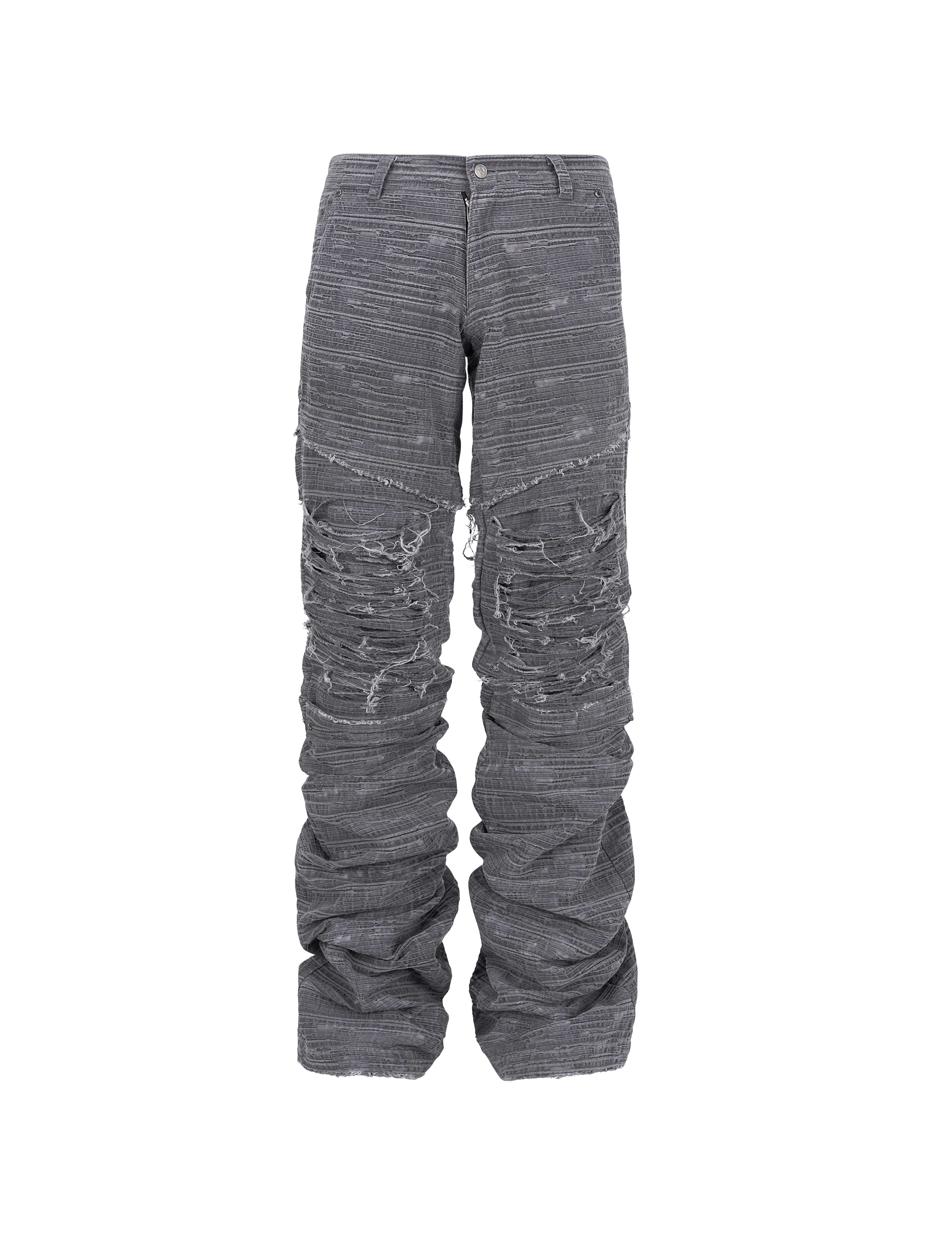 lecyto-fw-25-distressed-crack-low-rise-pants-gray-gray-s