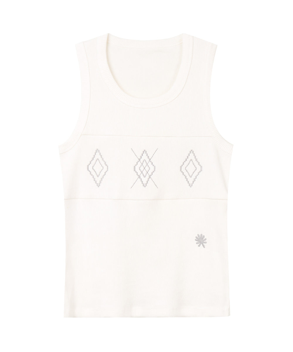 dandel-ss-26-dd-argyle-stitch-sleeveless-white-white-s