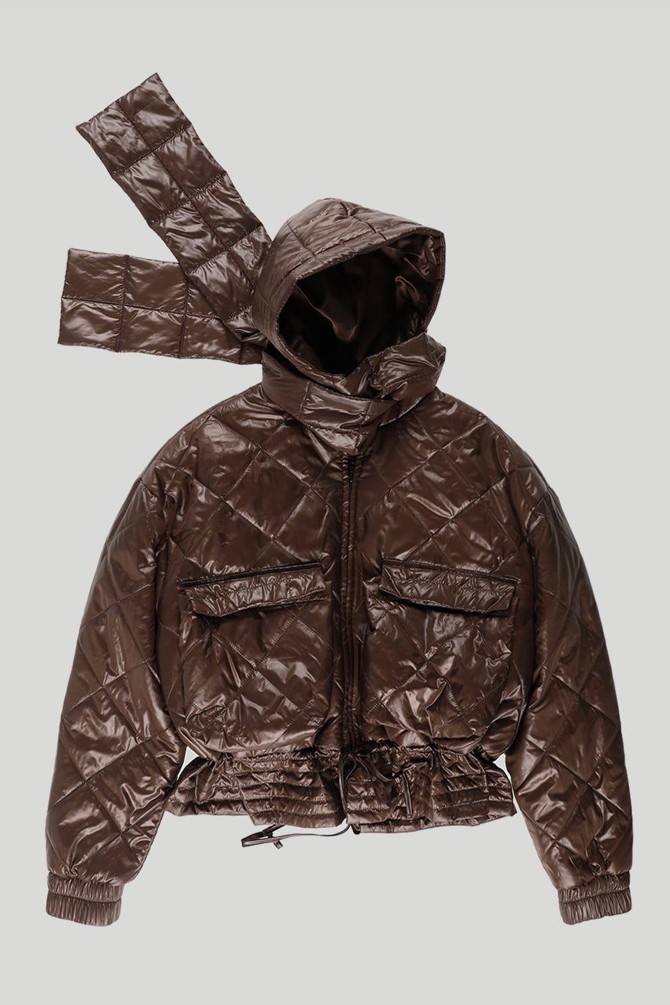 still-lethardy-ss-26-high-gloss-scarf-quilted-jacket-brown-s