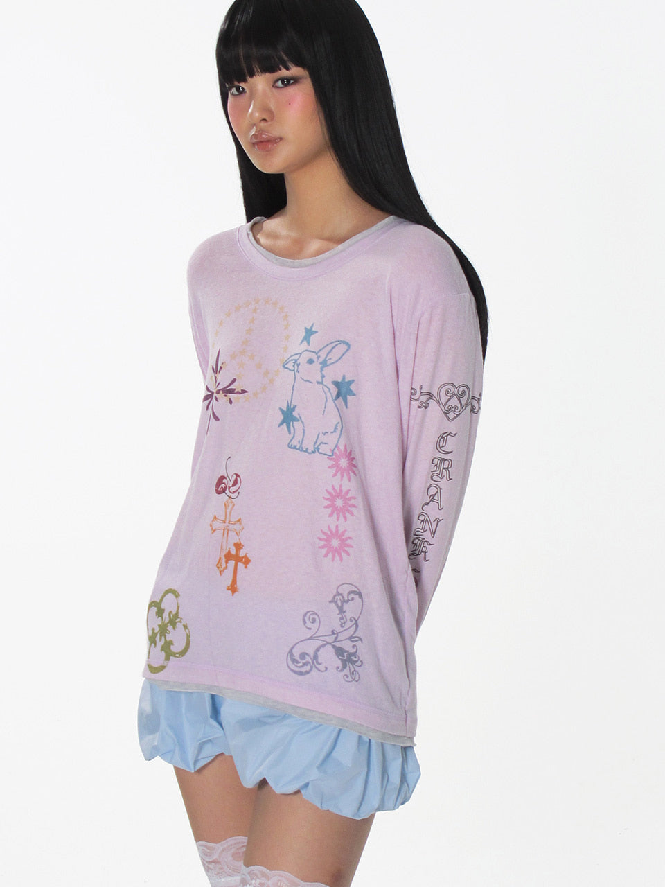 CRANK Tattoo layered top lilac