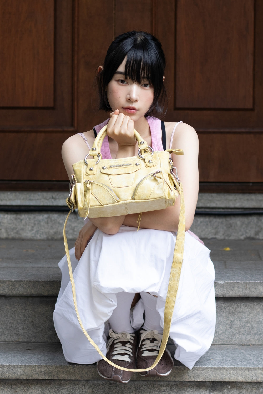 iugamakaras-fw-26-studded-leather-micro-shoulder-bag-yellow-yellow-s