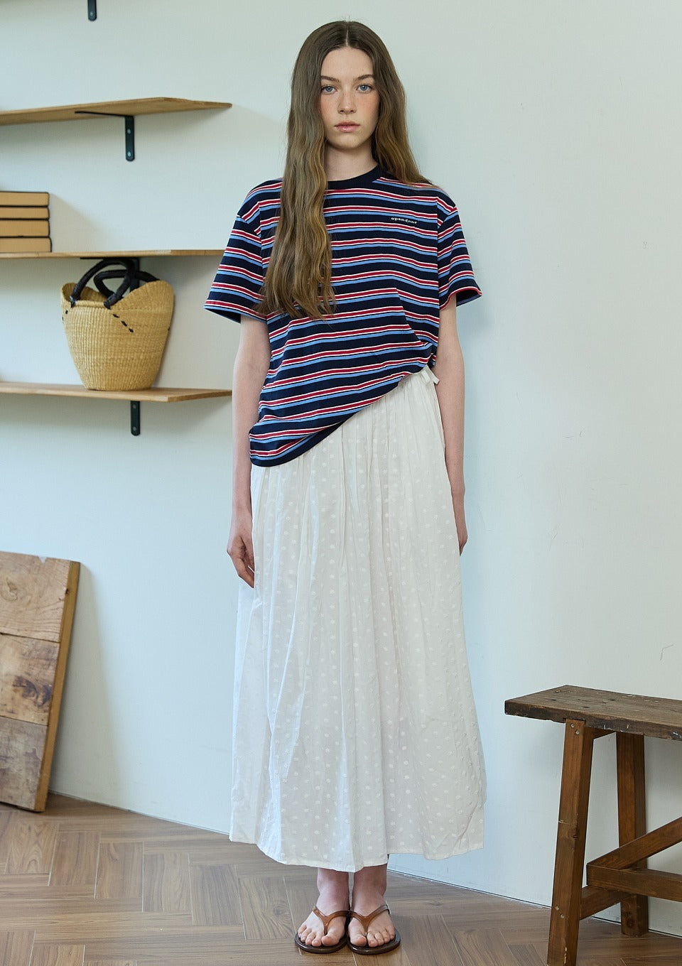 opendoorstudio-fw-26-resort-shirred-cotton-long-skirt-ivory-ivory-s