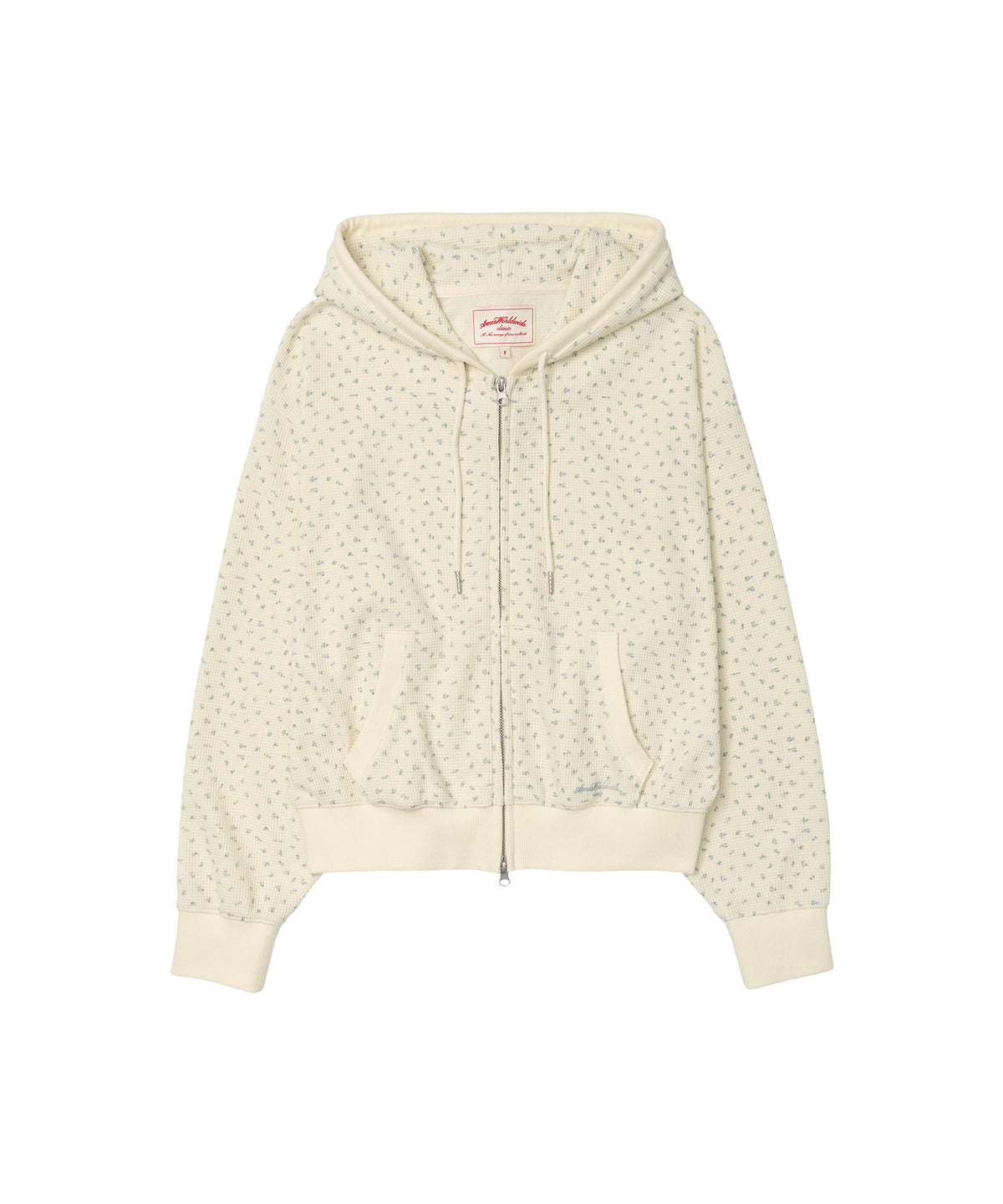 ames-worldwide-fw-26-classic-flower-waffle-hoodie-zip-up-cream-cream-s