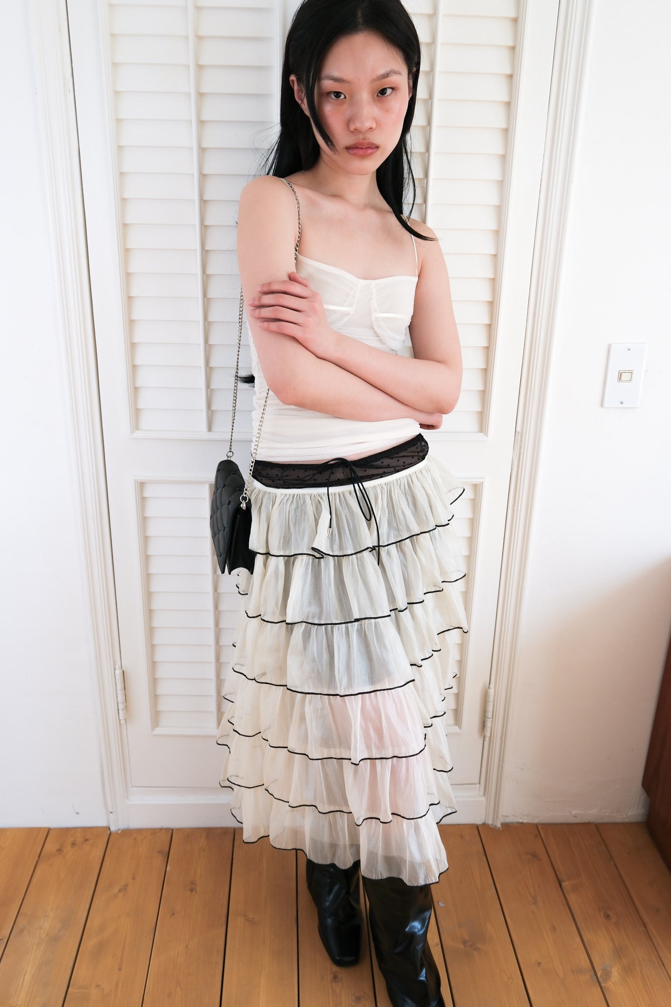 losesleepover-ss-25-noir-tiered-skirt-*2-colors