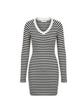 onmyown-fw-26-black-white-v-neck-striped-dress-black-s