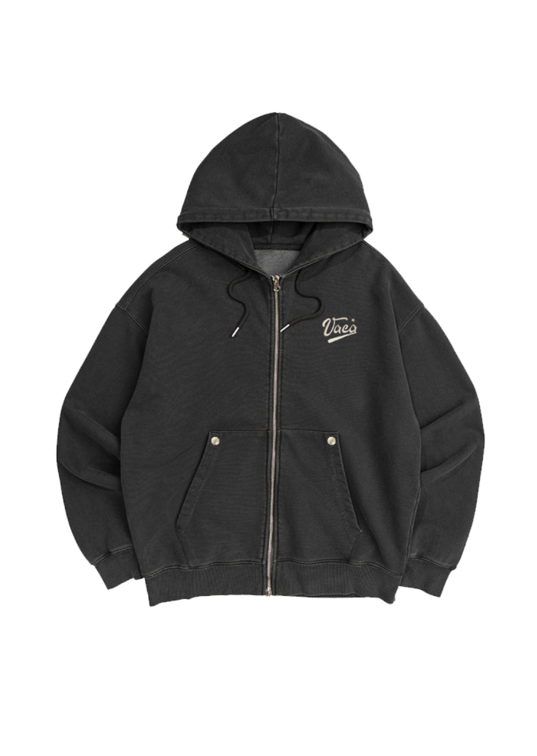 vaca-fw-25-charcoal-star-logo-zip-up-hoodie-charcoal-s