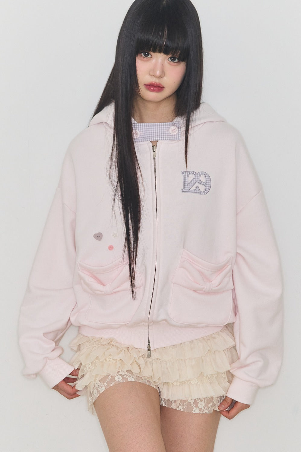 illigo-ss-26-checker-bow-pocket-hooded-zip-up-baby-pink-baby-pink-s