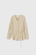 anedit-fw-26-i-v-neck-sculpted-belt-blouse-sand-black-s