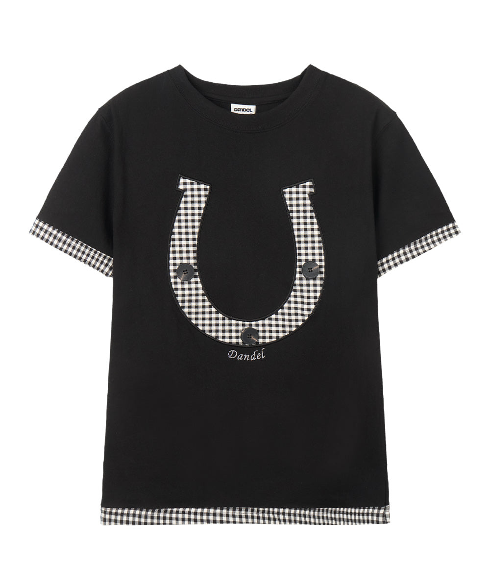 dandel-ss-26-dd-horseshoe-check-applique-tee-black-black-s