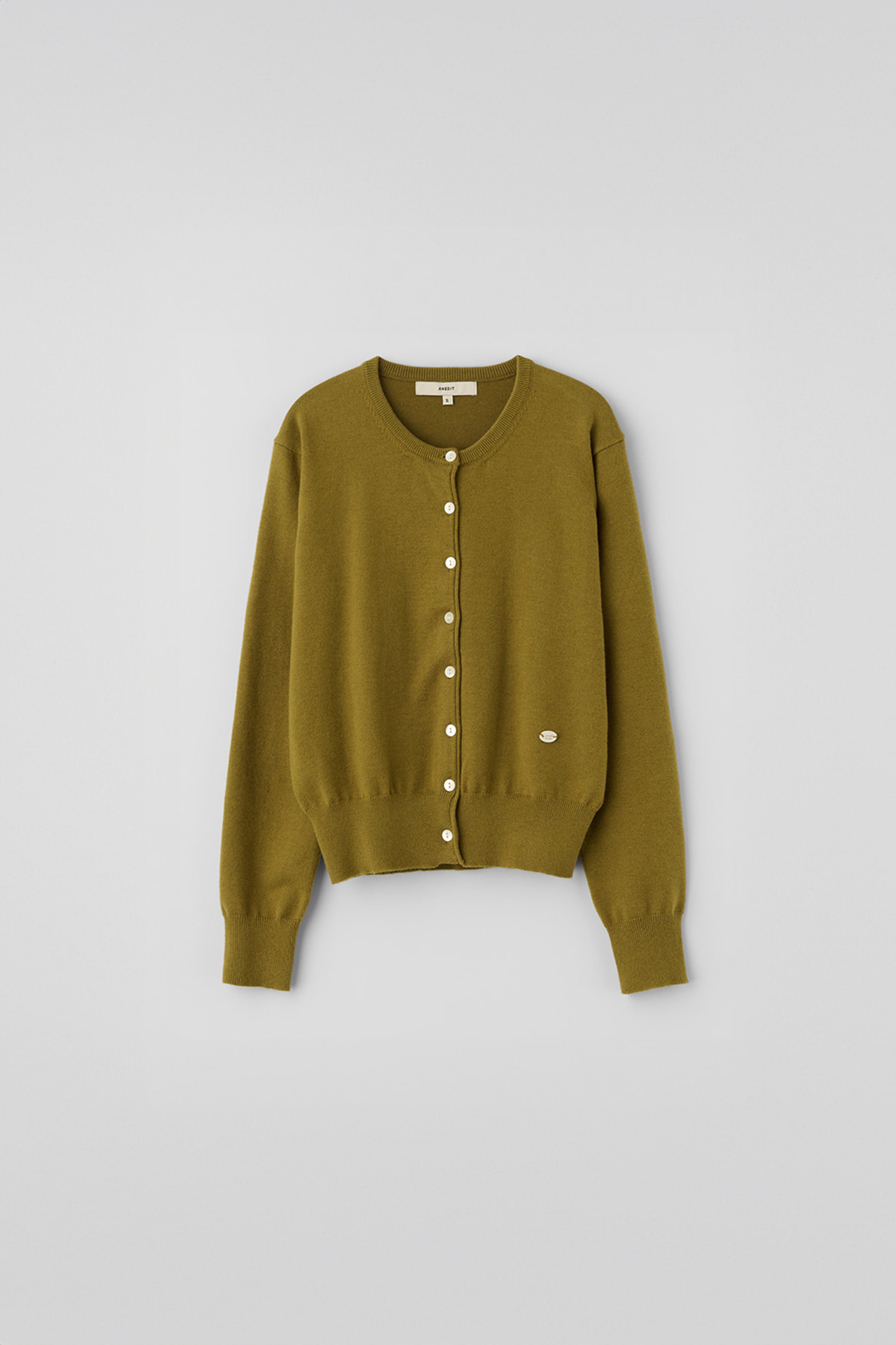 anedit-fw-26-stitch-point-wool-cardigan-olive-black-s