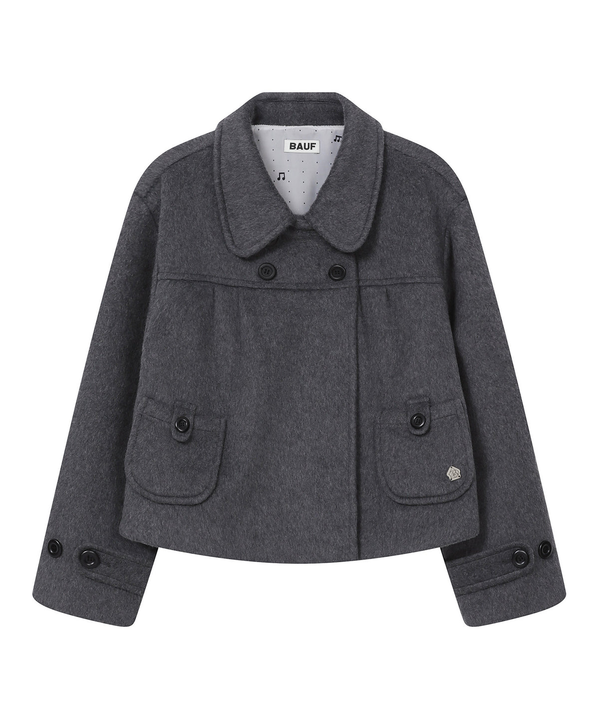 bauf-fw-26-round-neck-shirred-short-coat-charcoal-charcoal-s