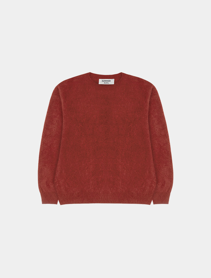 demaker-fw-25-mousse-cashmere-hairy-knit-brick-brick-s