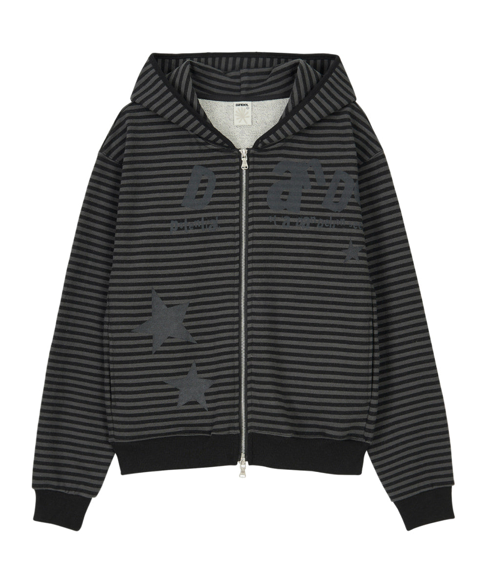 dandel-ss-26-dd-type-stripe-hoodie-zip-up-black-black-s