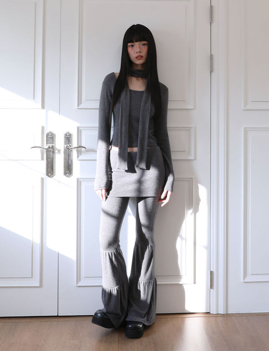 ugly-shadow-fw-24-us-shirring-skirt-long-pants(charcoal)