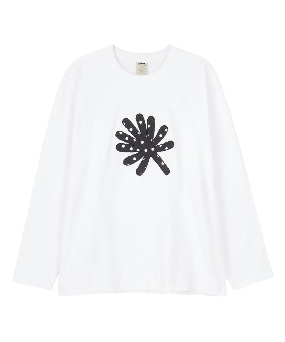 dandel-ss-26-dd-symbol-applique-long-sleeve-white-white-s