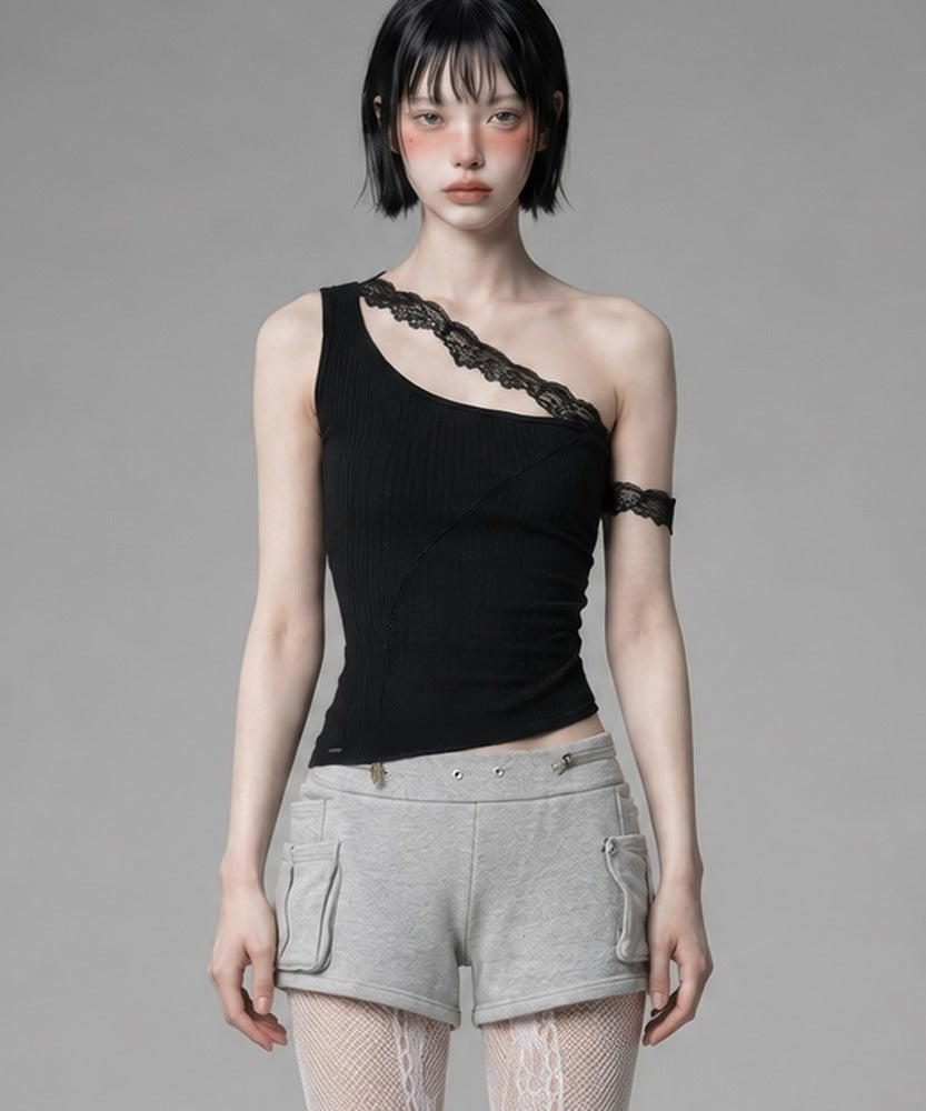 etre-au-sommet-ss-26-lace-one-shoulder-shirring-top-black-black-s