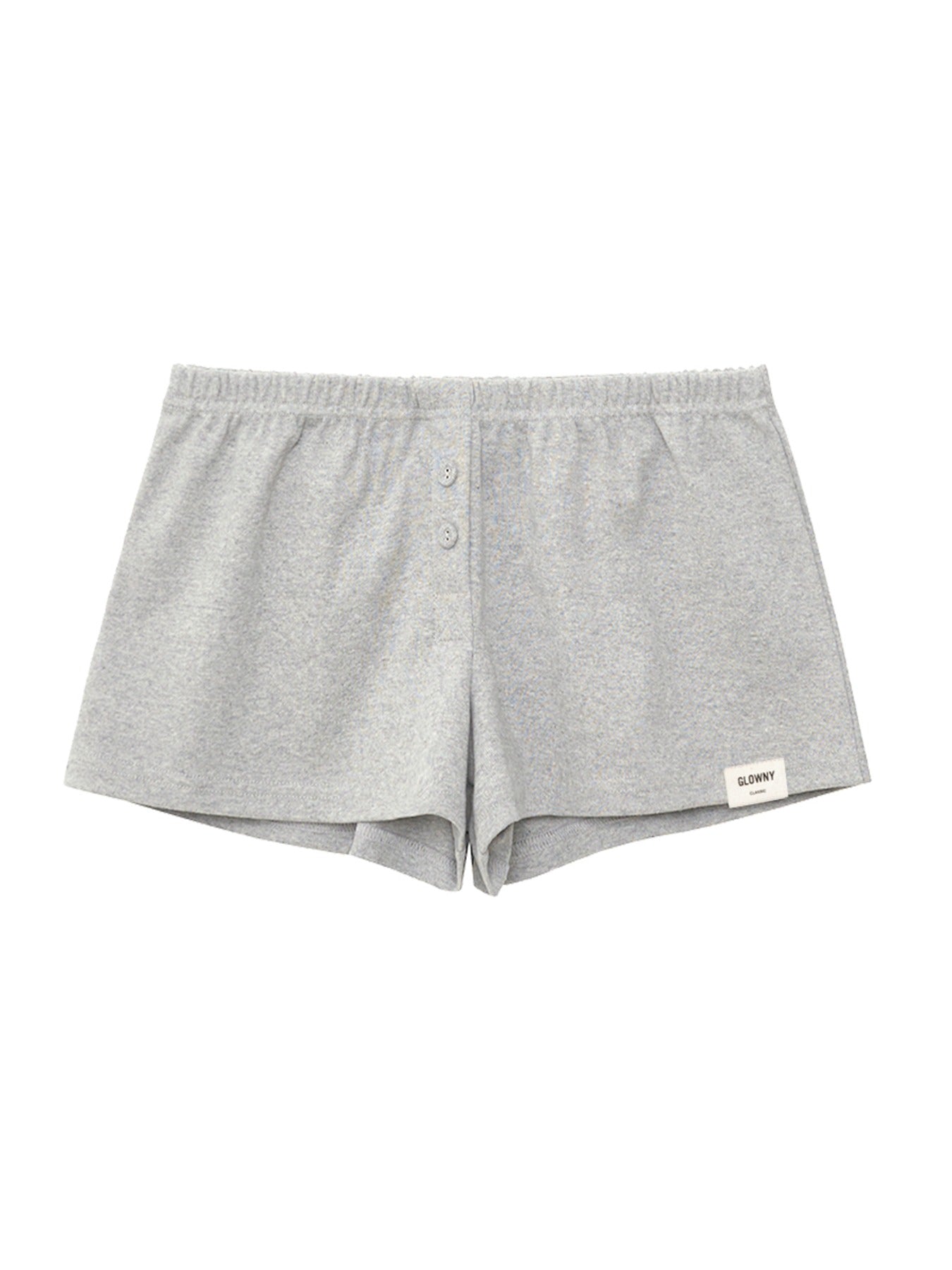 glowny-ss-25-button-fly-mini-shorts-melange-gray-melange-gray