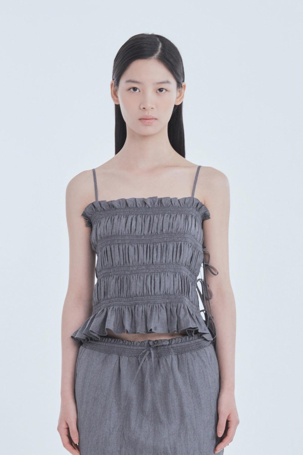 mausoleum-fw-26-marae-smocked-cami-top-gray-s