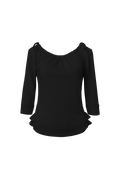 chemehc-ss-26-shirred-mid-sleeve-frill-top-black-black-s