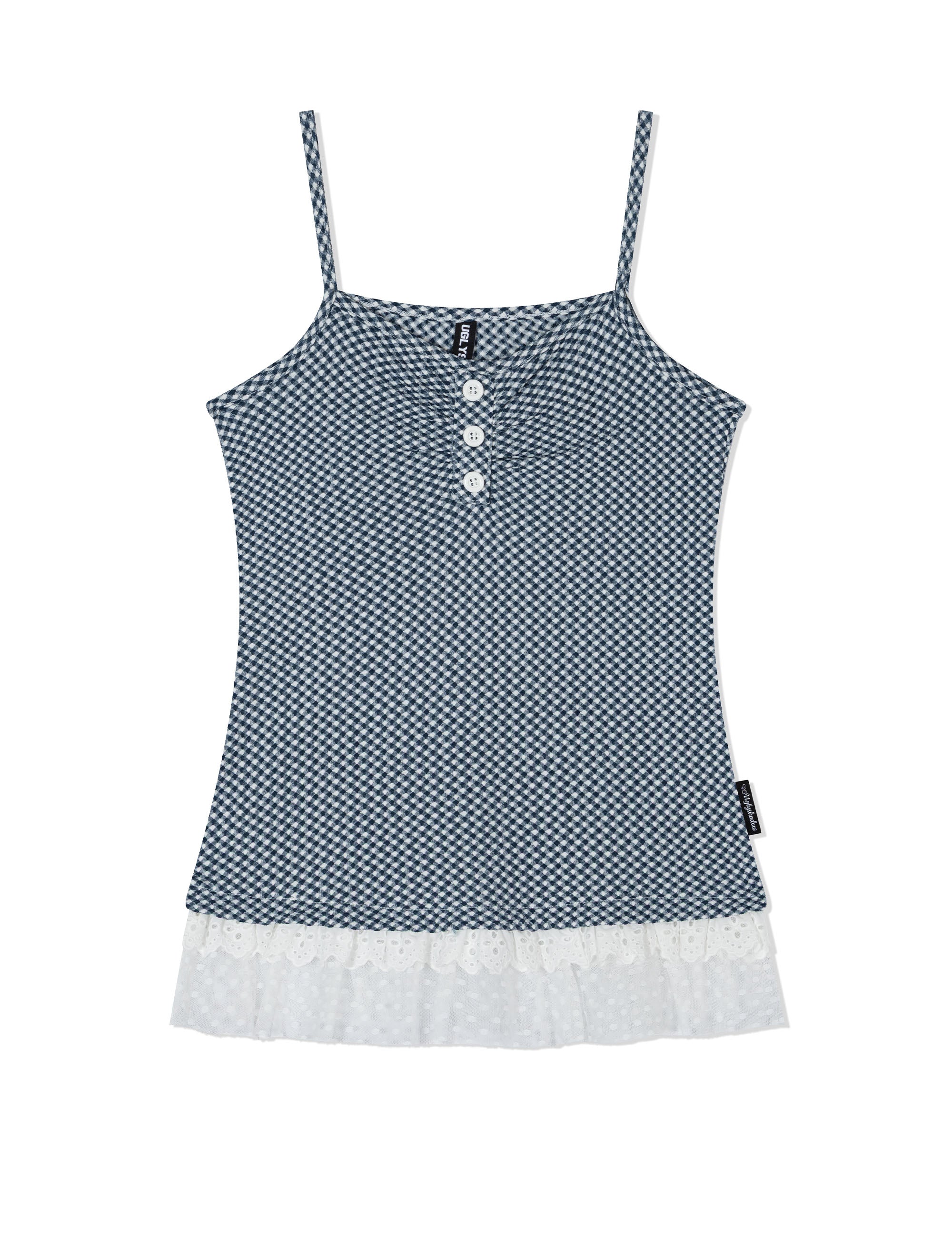 ugly-shadow-ss-25-checkered-lace-sleeveless(navy)