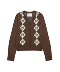 ames-worldwide-fw-25-crop-v-neck-argyle-cardigan-brown-brown-s