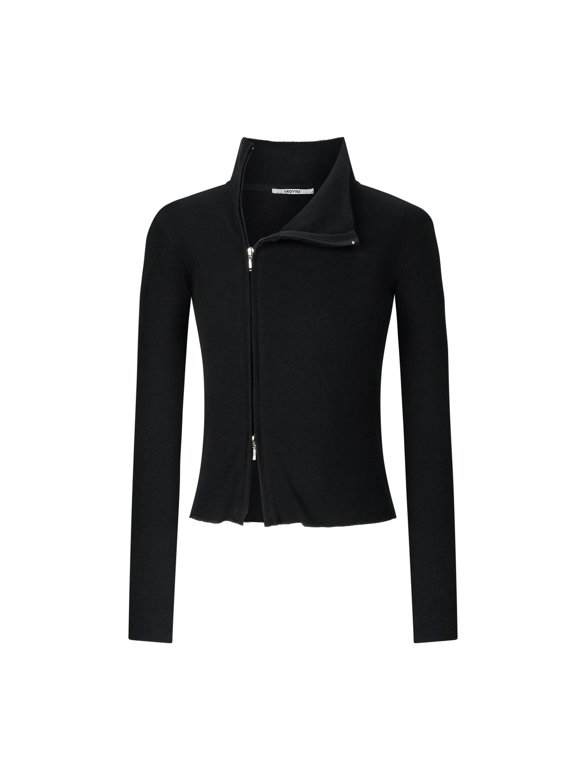 lecyto-fw-26-offset-ribbed-jacket-black-black-s