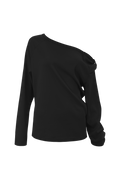 chemehc-ss-26-bow-one-shoulder-long-sleeve-black-black-s