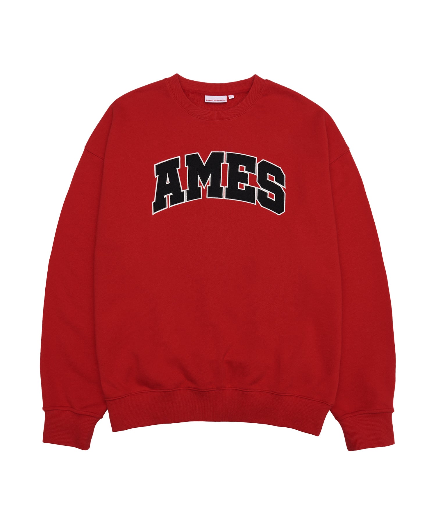 ames-worldwide-fw-25-basic-applique-sweatshirt-red-red-s