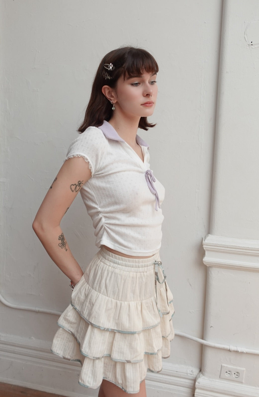 popsiz-ss-25-piped-ruffle-tier-mini-skirt-ivory-green-ivory-green-s