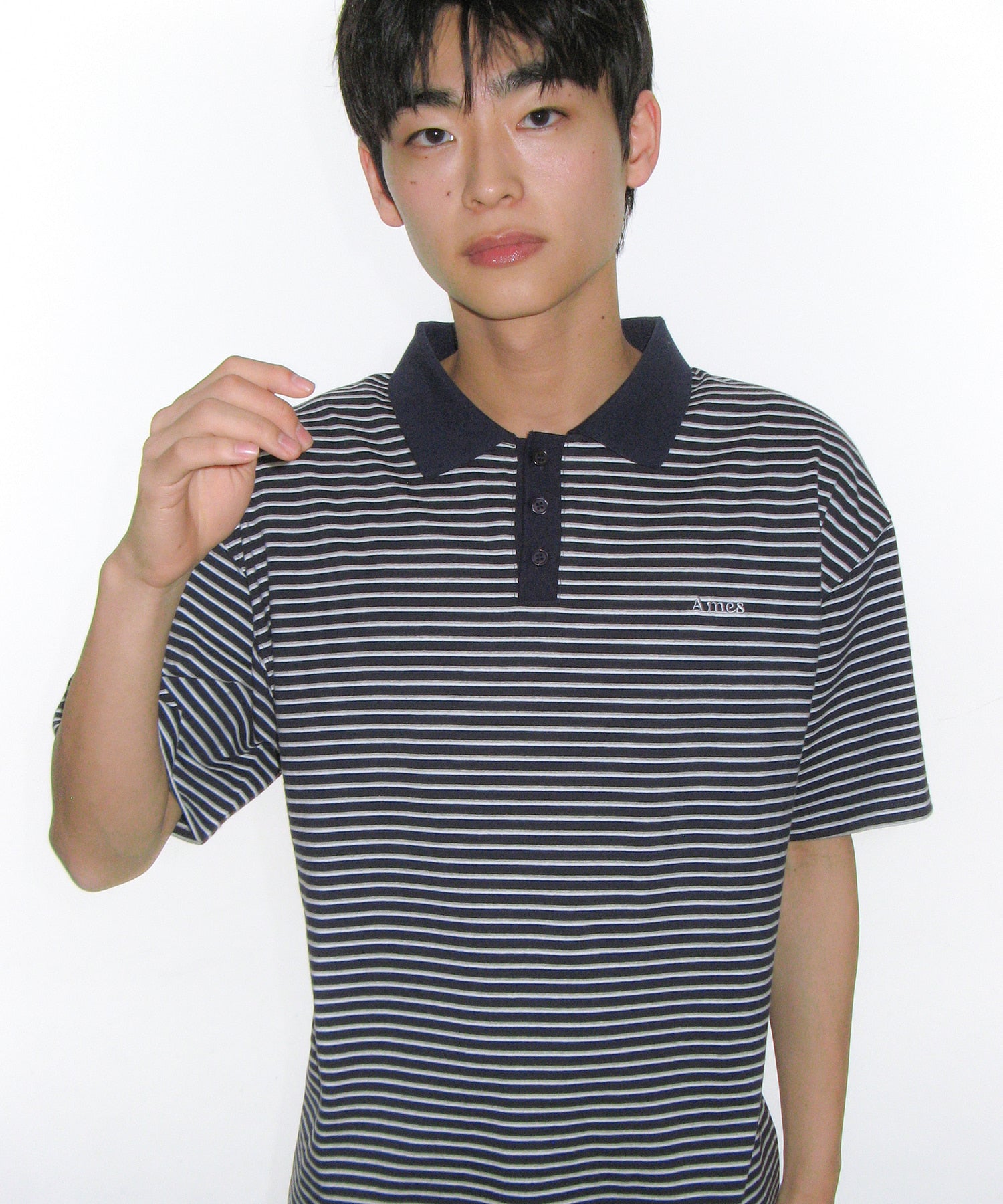 ames-worldwide-ss-26-basic-stripe-collar-tee-navy-navy-s