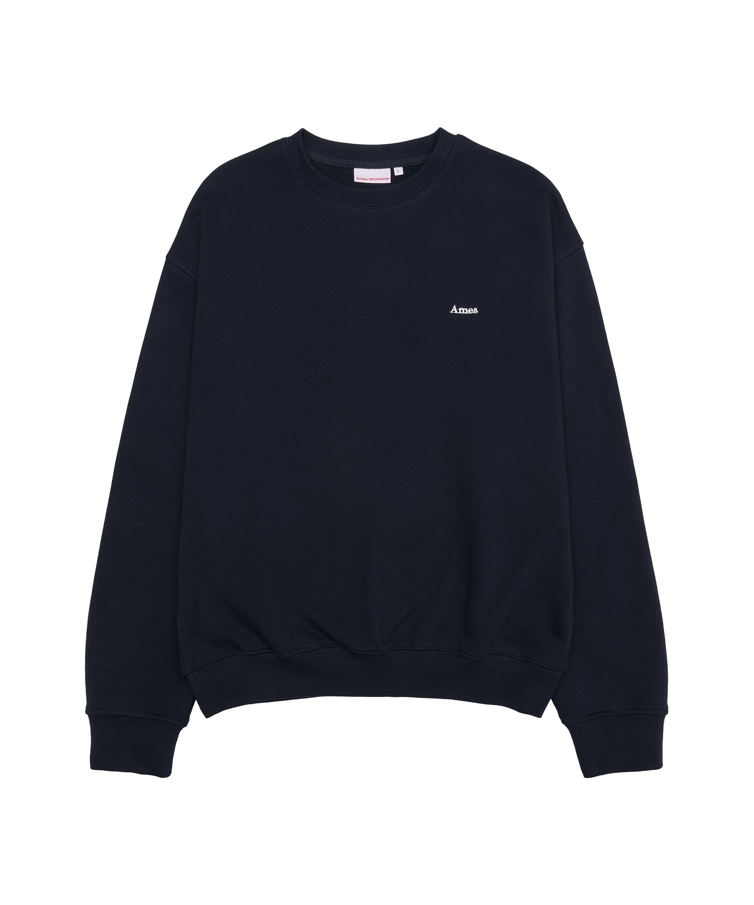 ames-worldwide-fw-25-basic-small-logo-sweatshirt-navy-navy-s