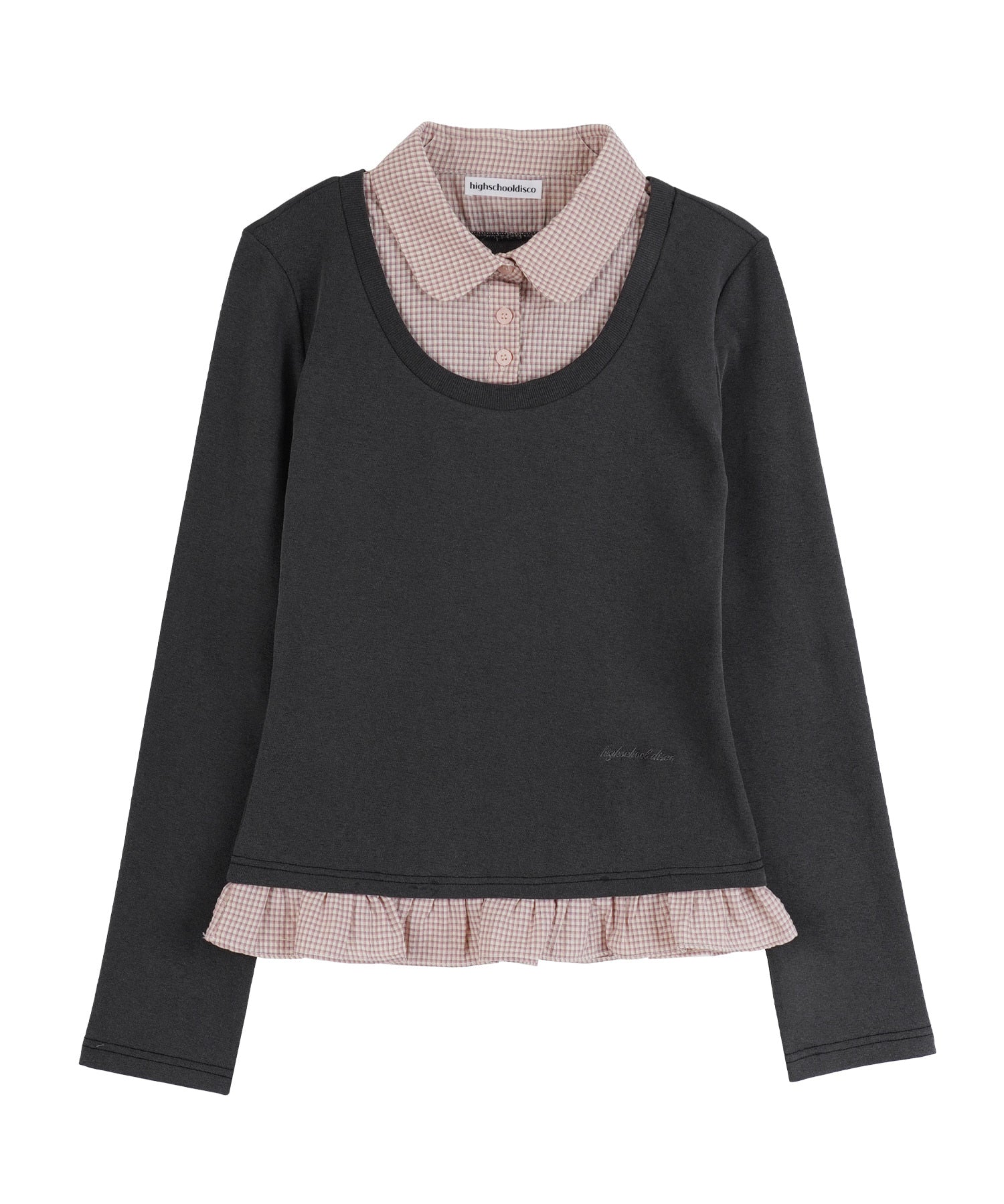 high-school-disco-ss-26-shirt-layered-long-sleeve-charcoal-charcoal-s