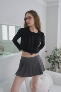 schnee-fw-25-schnee-logo-pleated-skirt-gray-gray-s