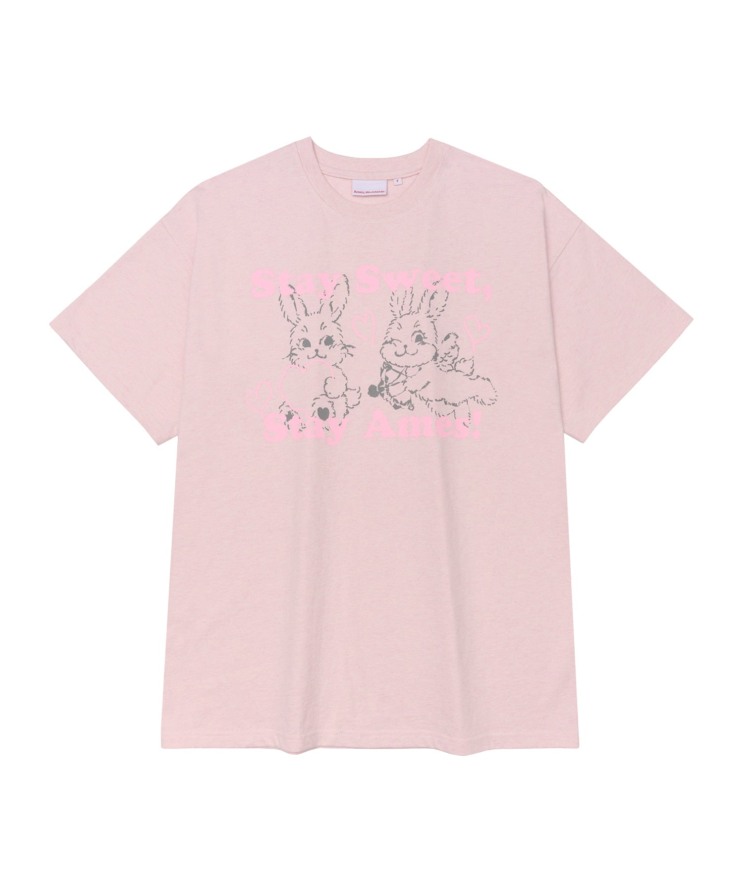 ames-worldwide-fw-26-sweet-rabbit-tee-pink-pink-s