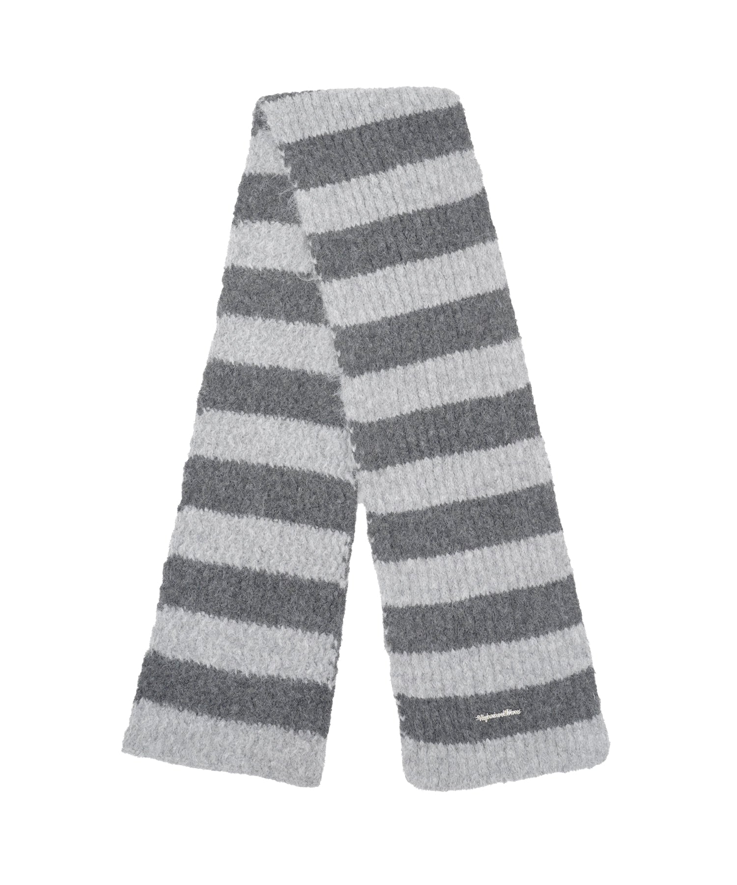 high-school-disco-fw-25-striped-fluffy-muffler-gray-gray-s