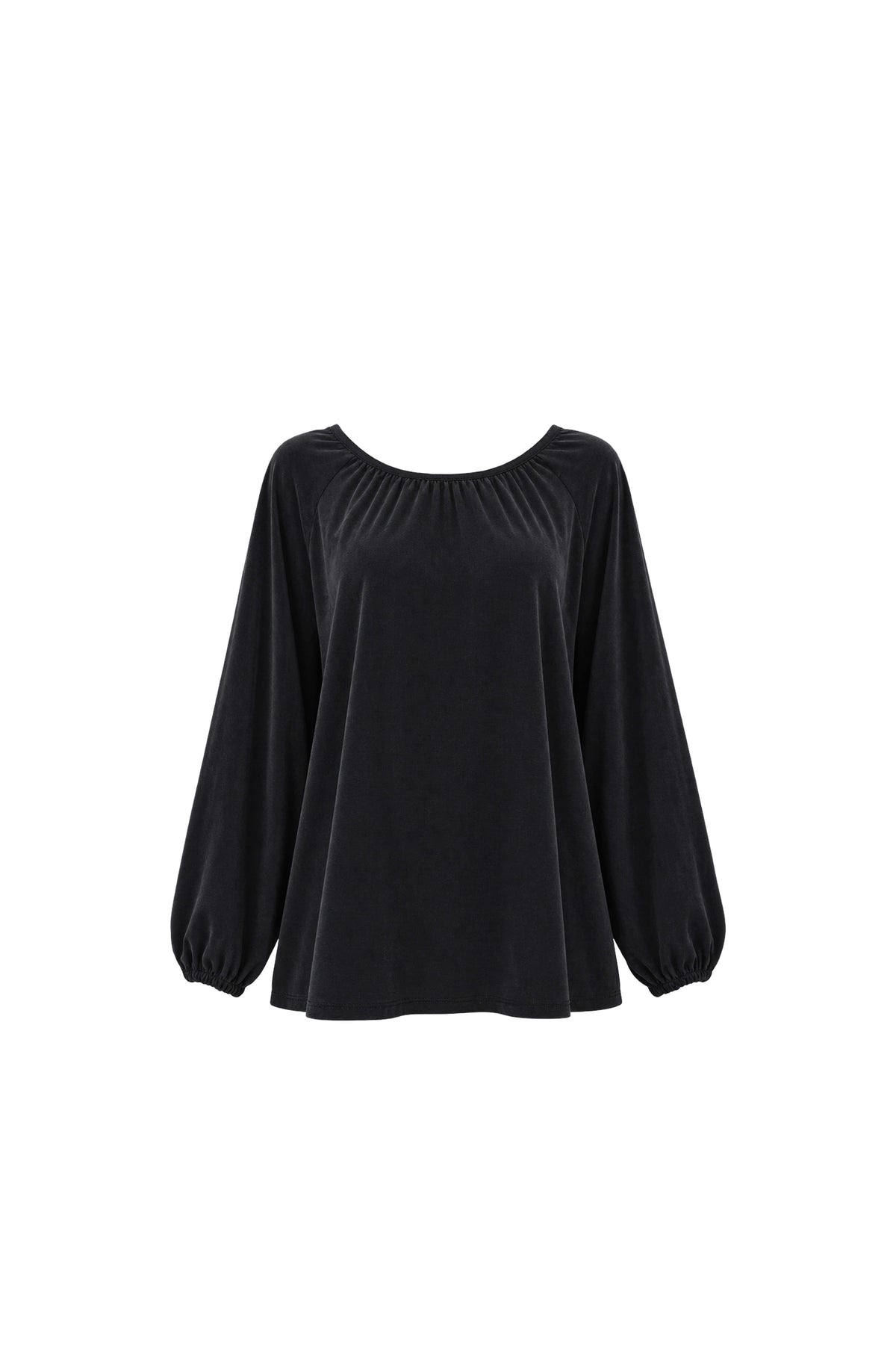 poko-fosca-fw-26-shirred-scarf-top-black-black-s