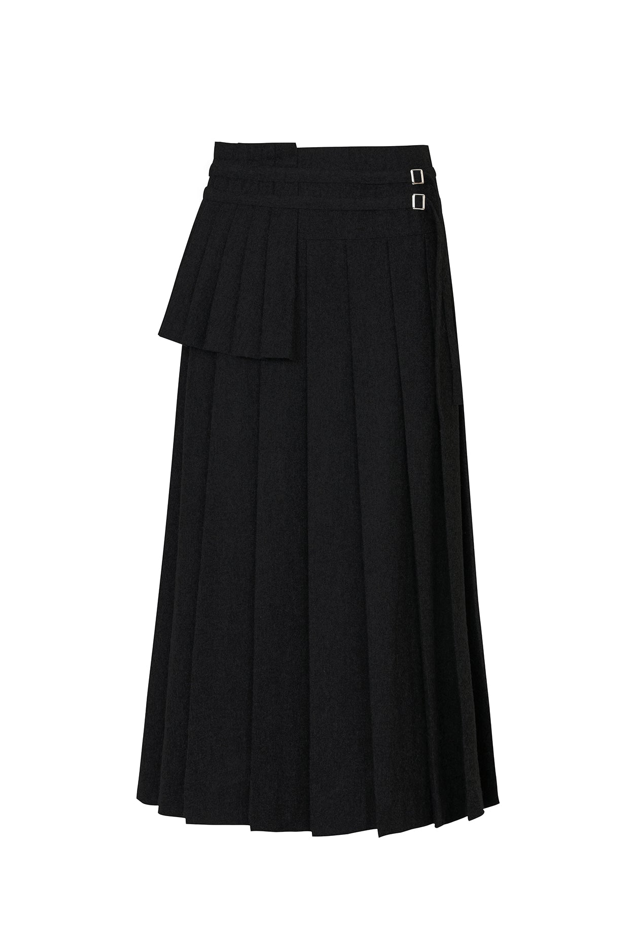 pain-or-pleasure-fw-25-layered-pleats-skirt-black-black-s