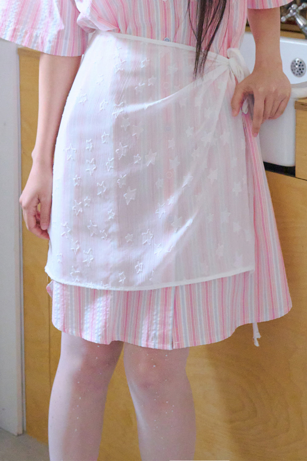 kicobe-ss-25-shiny-star-layered-skirt_white