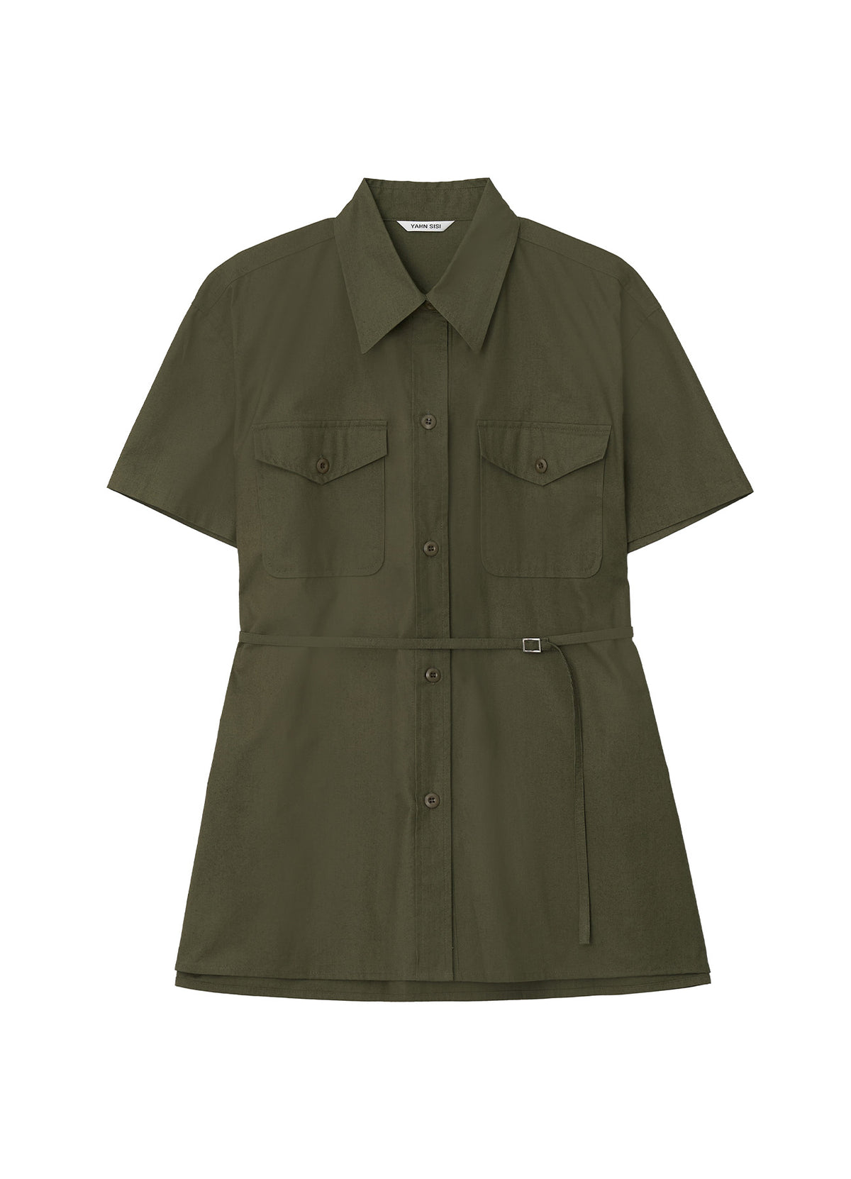 yahn-sisi-fw-26-belted-short-sleeve-utility-shirt-khaki-khaki-s