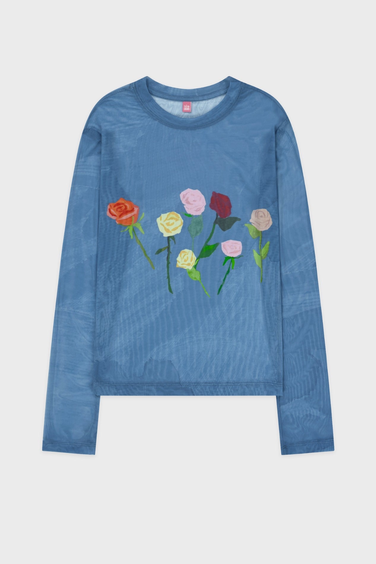 sinoon-fw-25-sn-texture-flower-long-sleeve-blue-blue-s