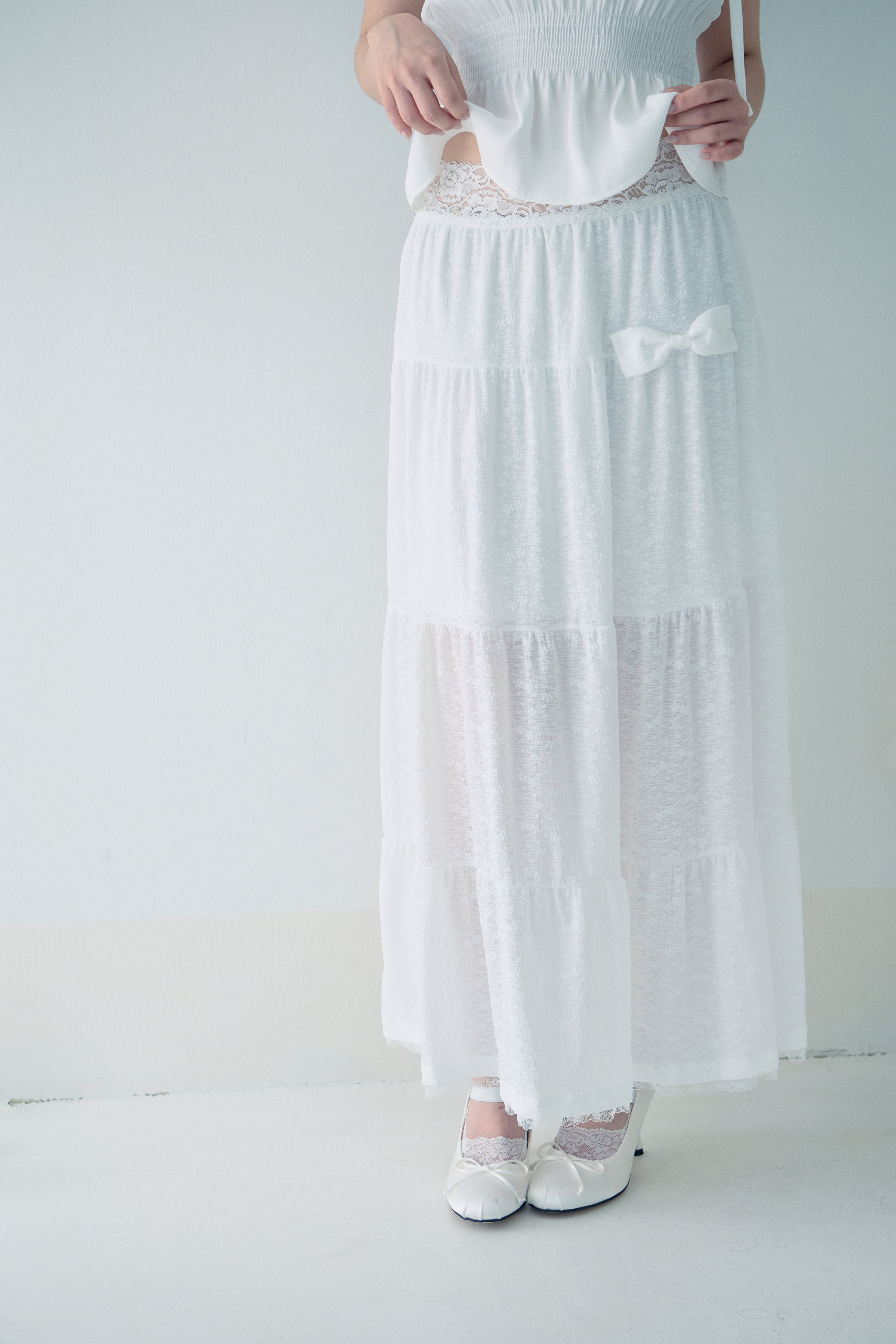 DAYNEE Angel bloom skirt Ivory