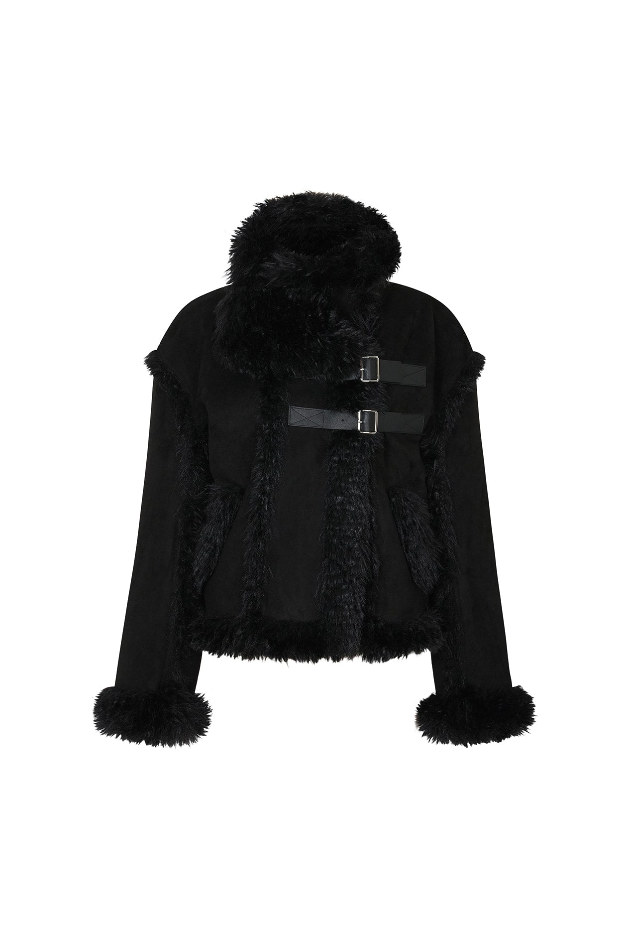 pain-or-pleasure-fw-25-luna-belted-shearling-jacket-black-black-s