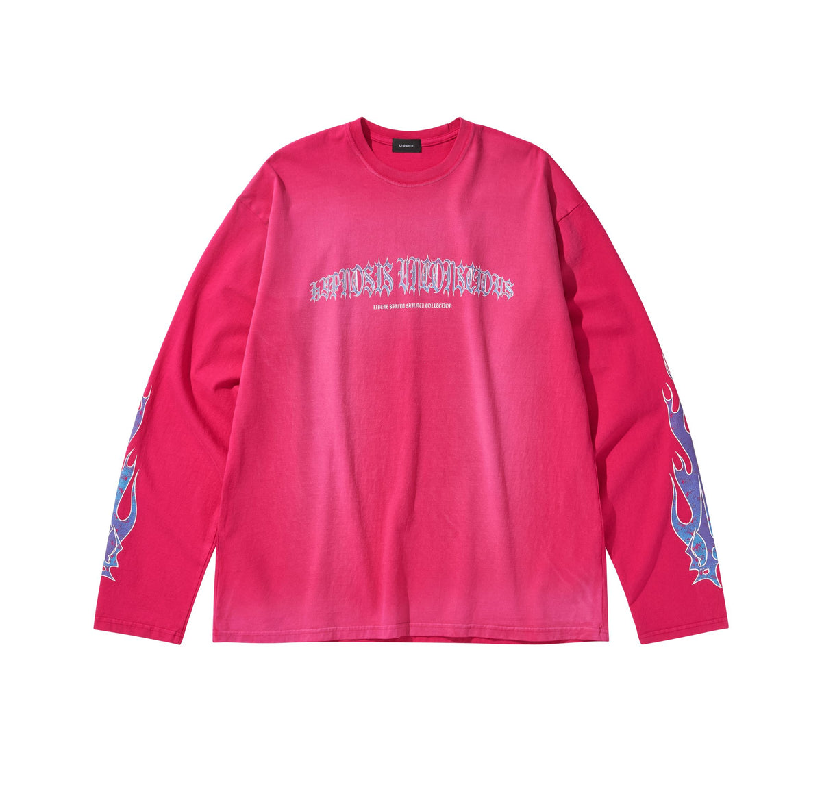 libere-korea-ss-26-flame-long-sleeve-tee-pink-pink-s