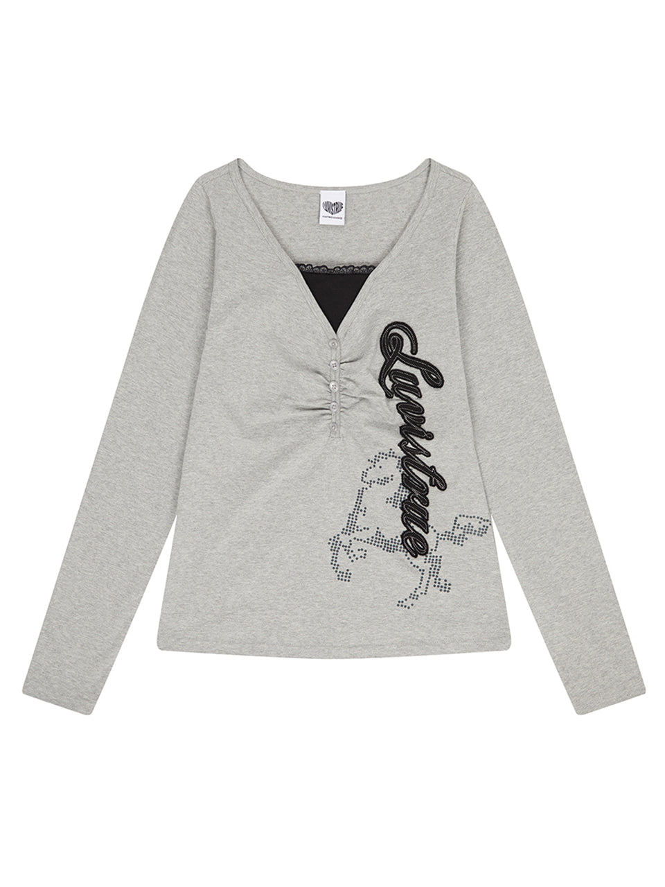 luv-is-true-ss-26-el-horse-slim-fit-tee-gray-gray-s