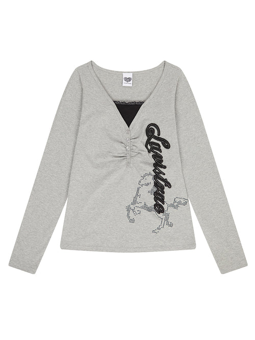 luv-is-true-ss-26-el-horse-slim-fit-tee-gray-gray-s