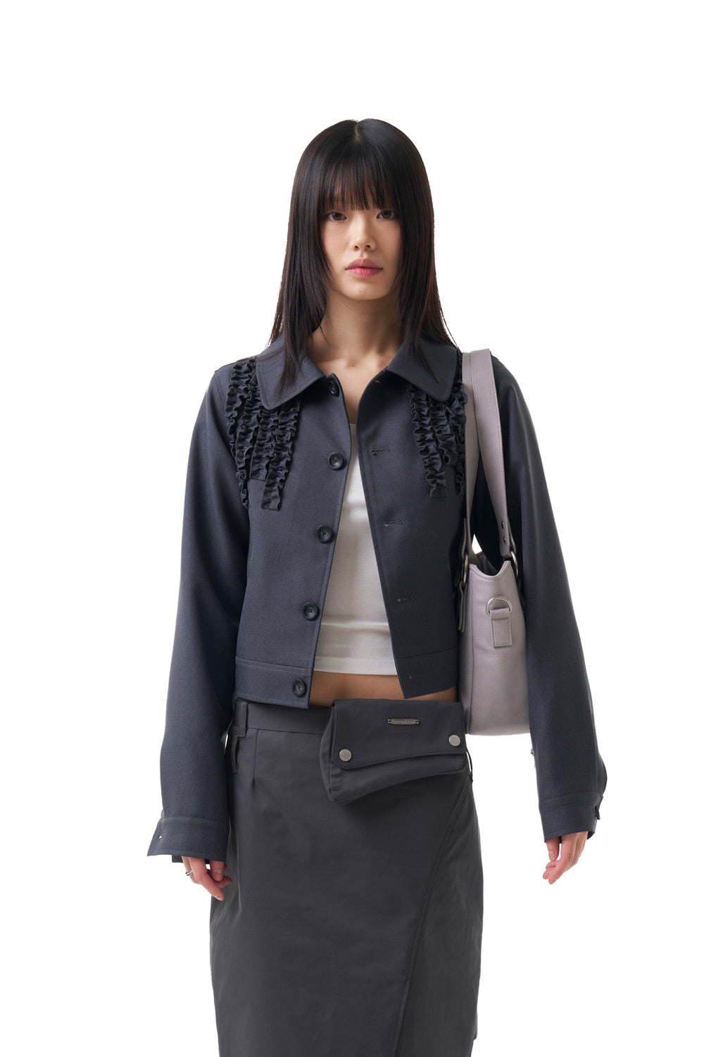 iugamakaras-ss-25-frilled-button-jacket-dark-gray-dark-gray-s